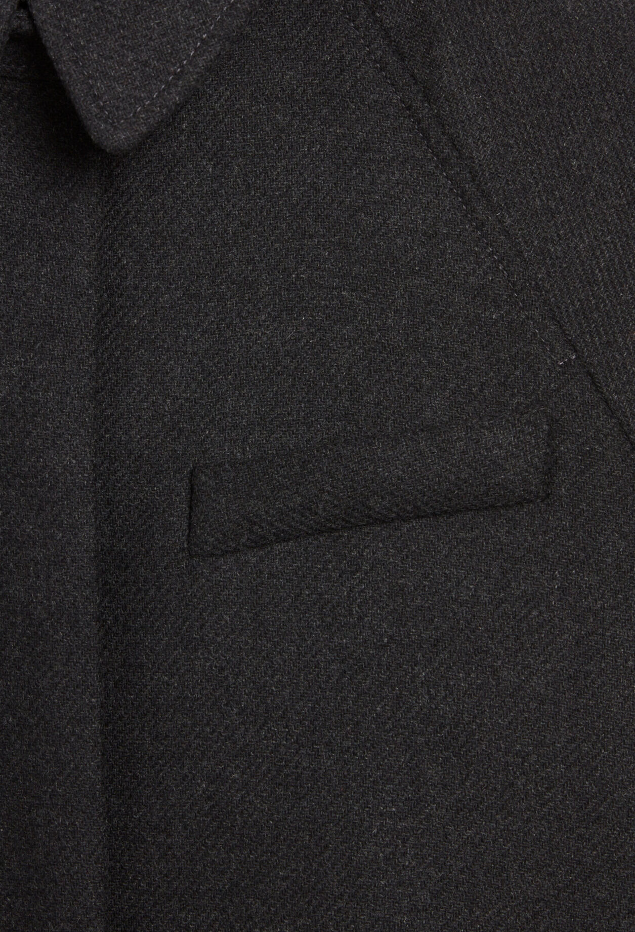 Flecked grey wool mid-length coat