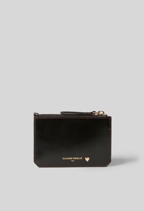 Gold Heart Leather Card Holder