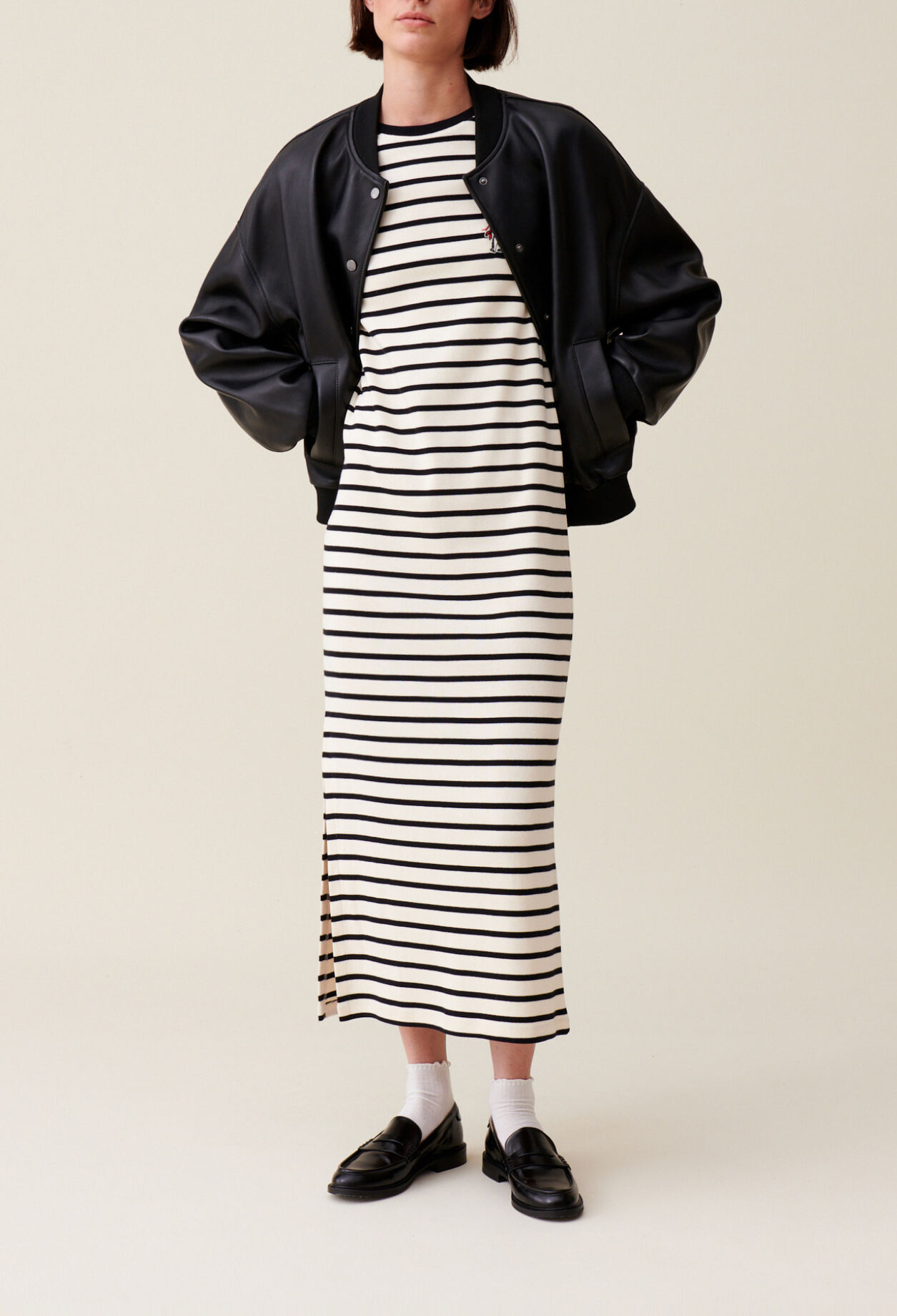 Striped Midi Jean Dress