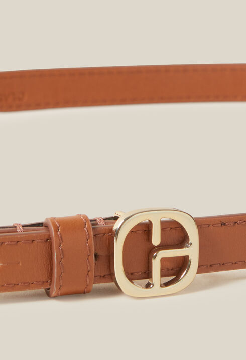 CP Gold Buckle Leather Belt