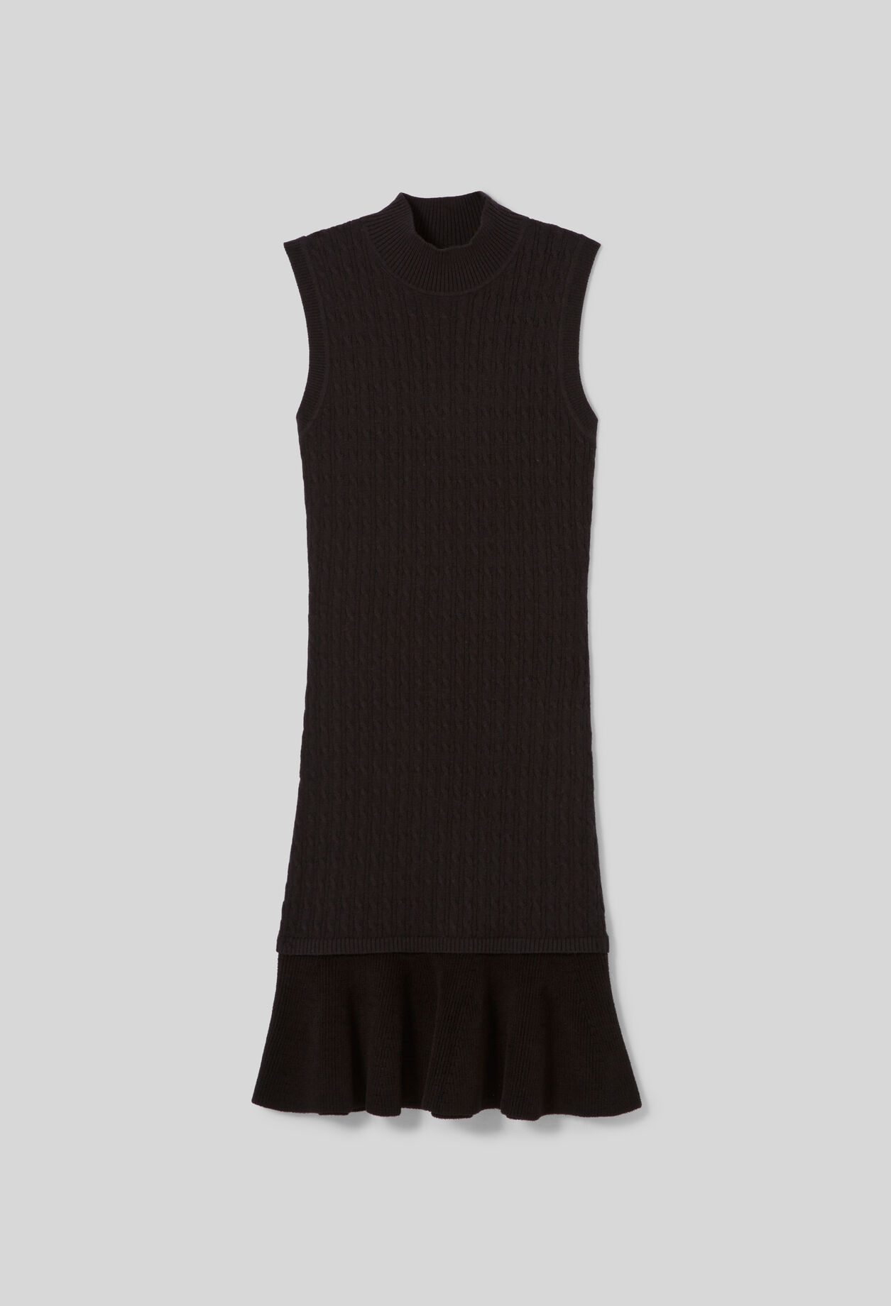 Ribbed Turtleneck Knit Dress