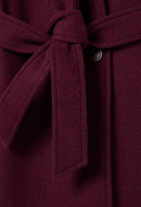 Long double-breasted wool coat