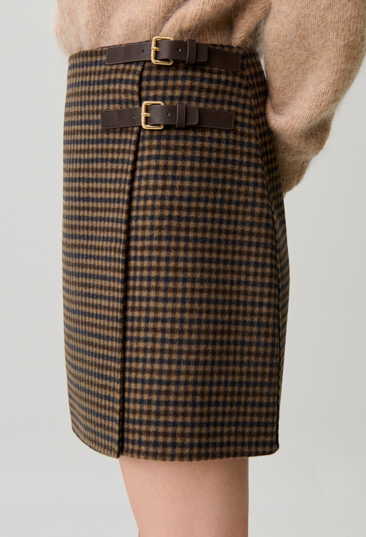 Checked wrap skirt