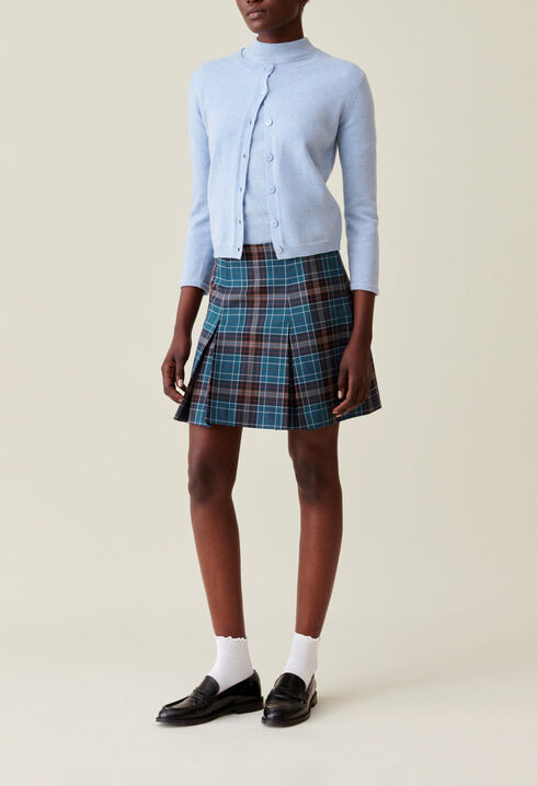 Checked wool skirt