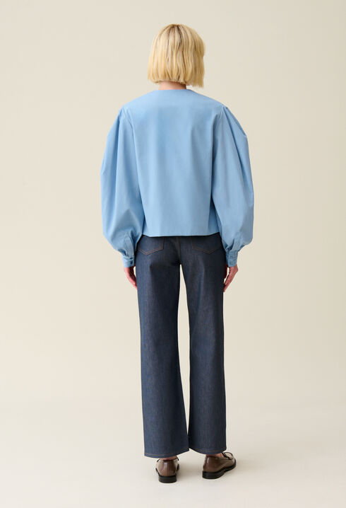 Tie-Front V-Neck Blouse