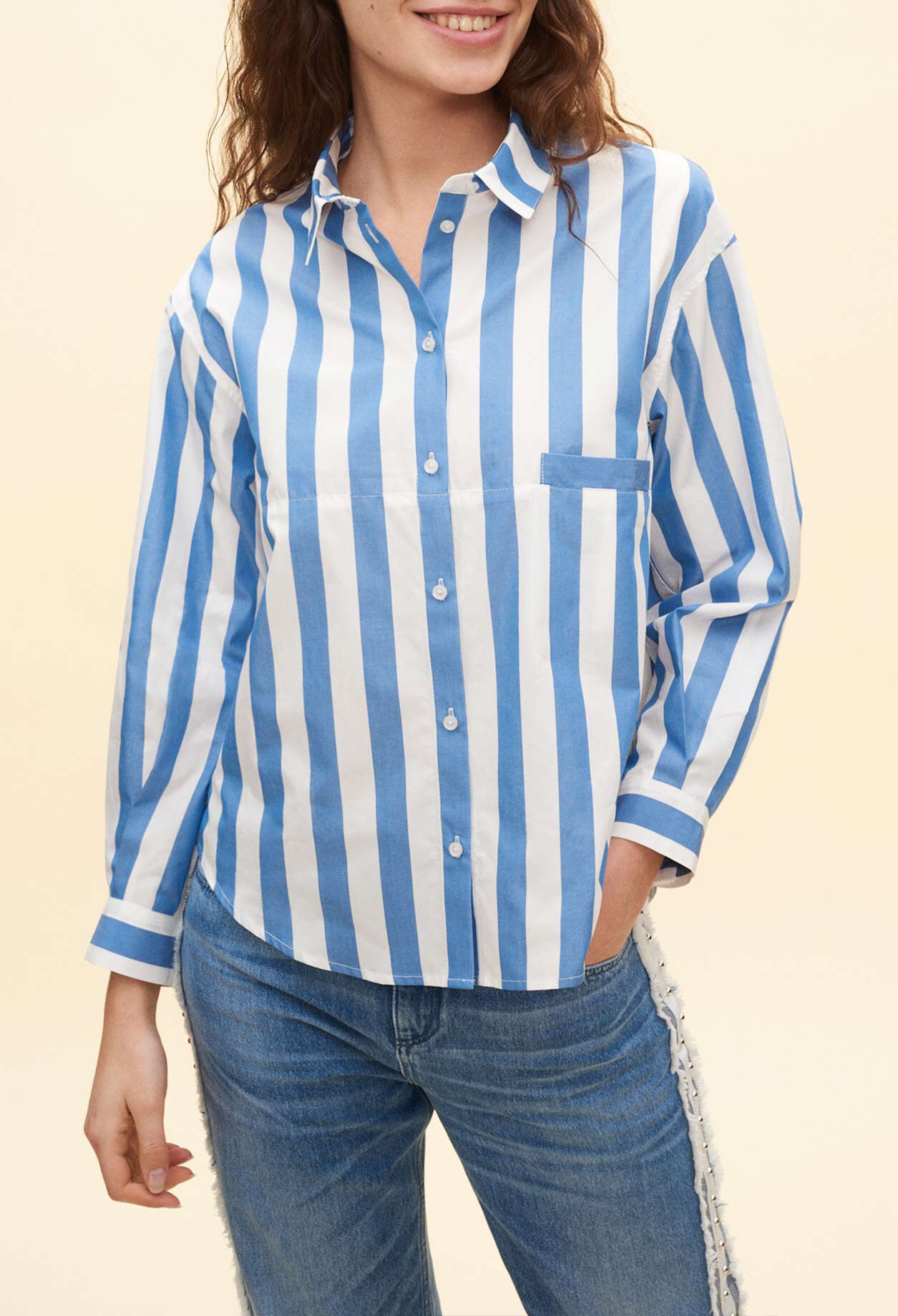 Striped loose-fit shirt