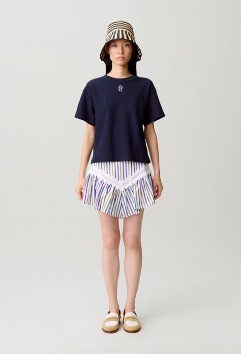 Short striped skirt
