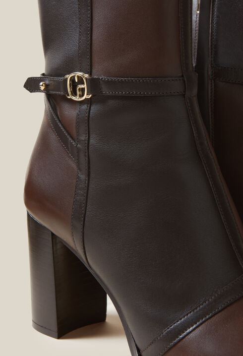 Patchwork Patent Leather Boots