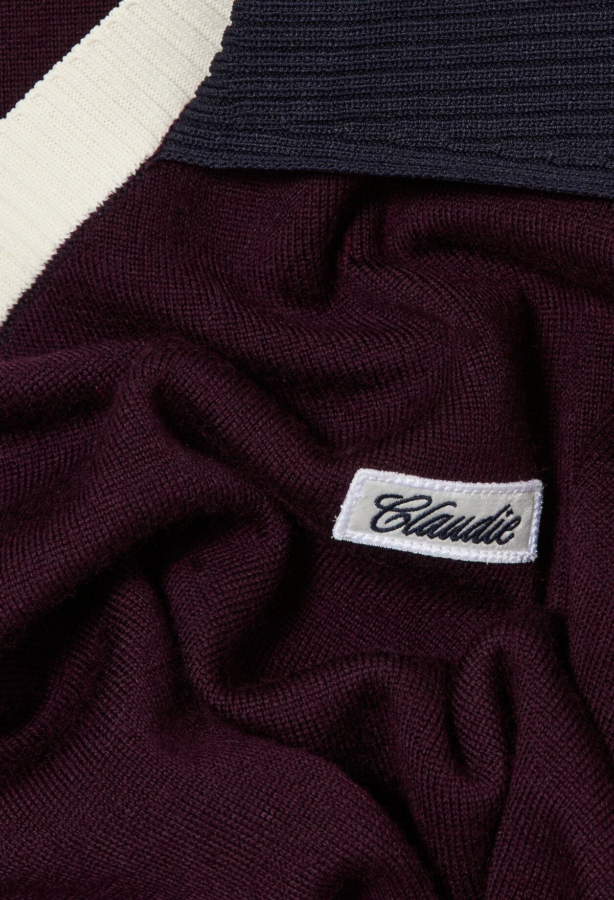 Contrast double collar knit jumper