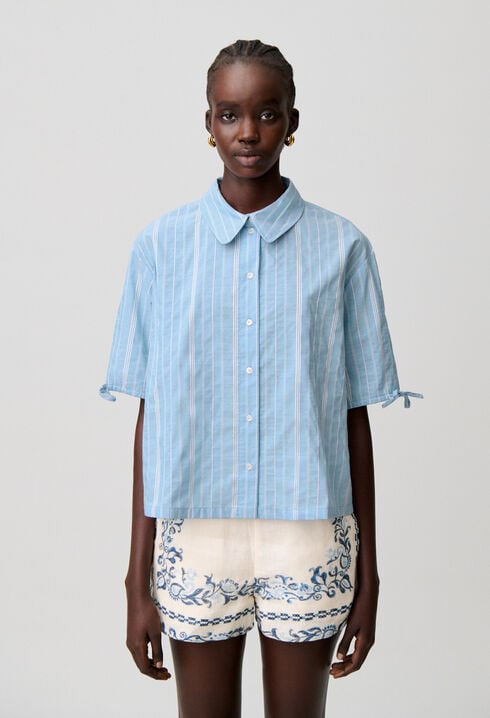 Striped Peter Pan Collar Shirt