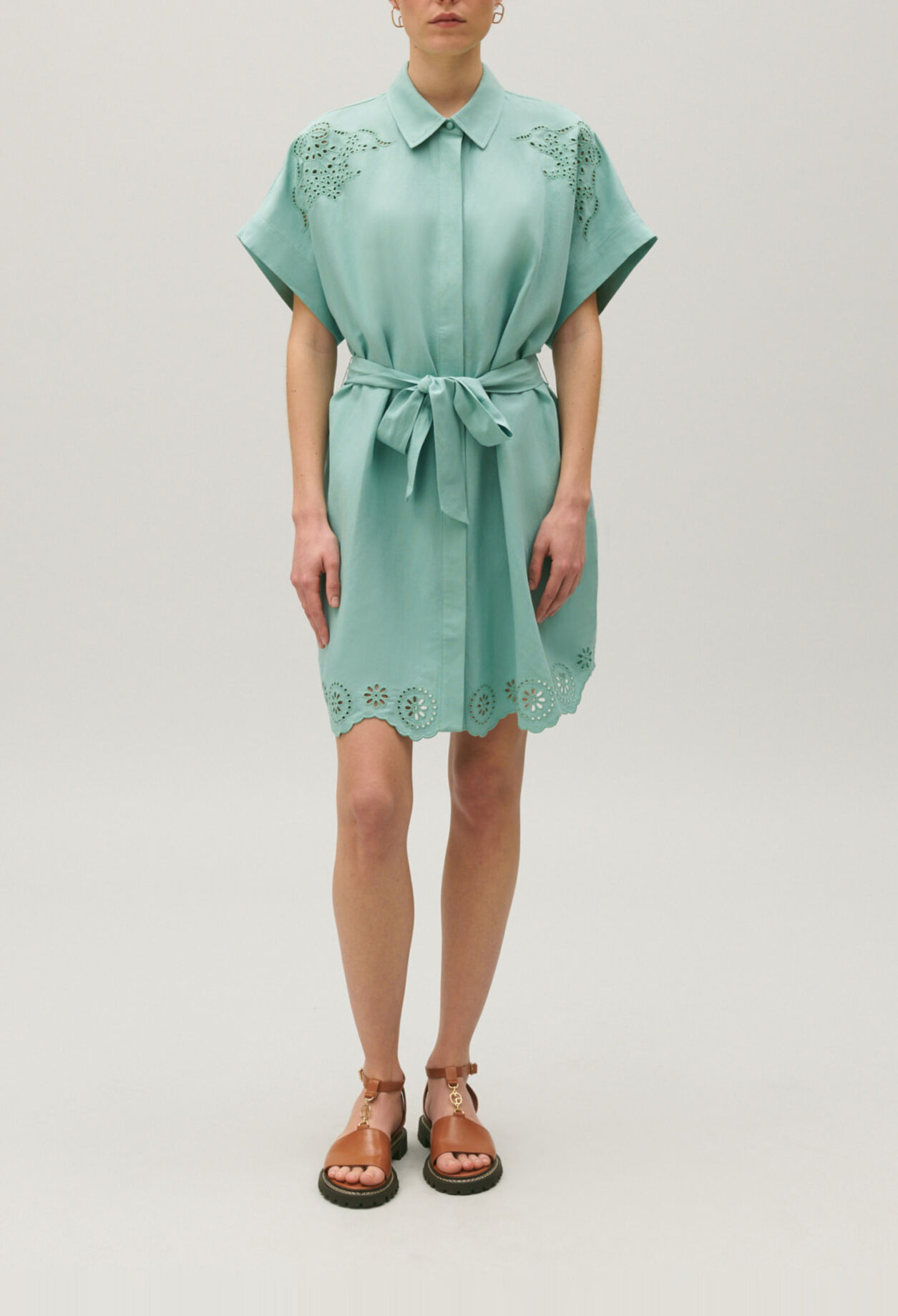 Broderie anglaise short shirt dress