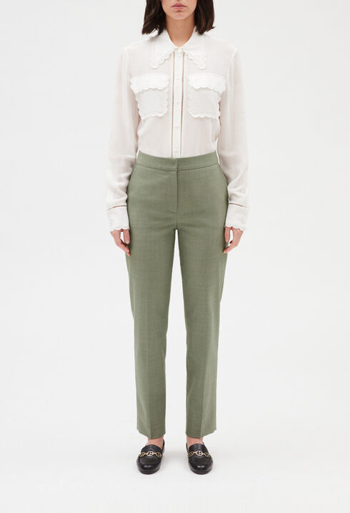 Khaki suit trousers