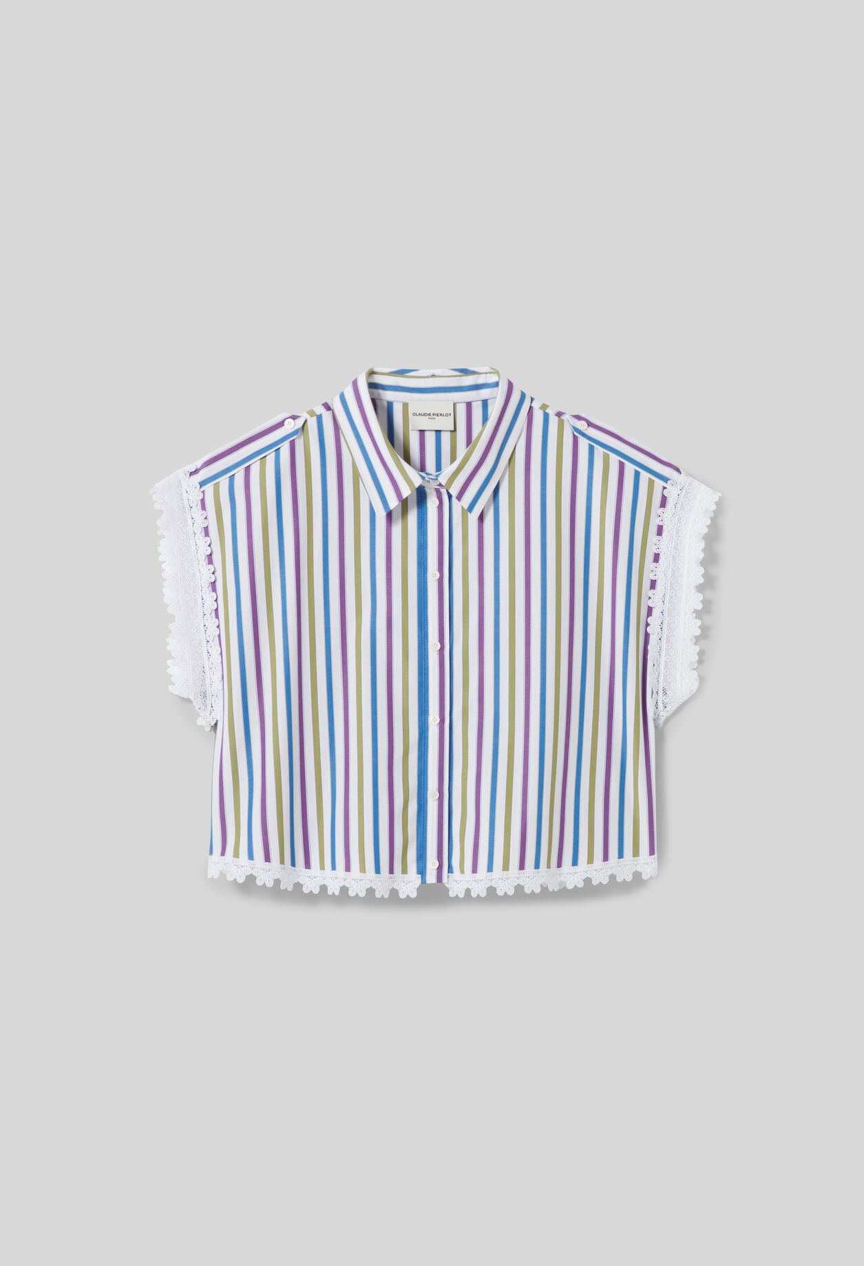 Striped lace shirt