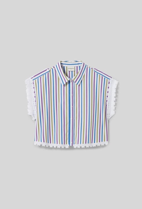 Striped lace shirt