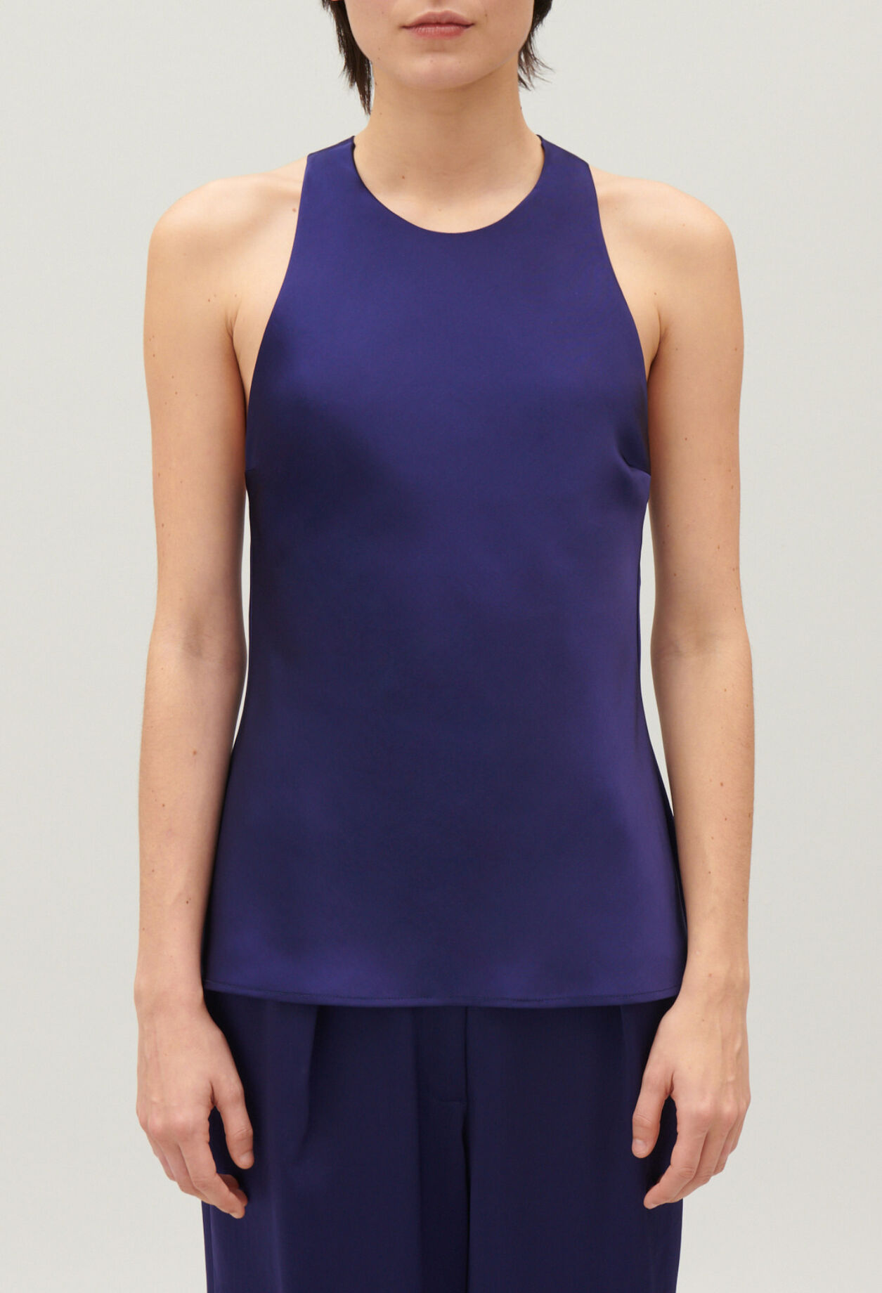 Indigo backless top
