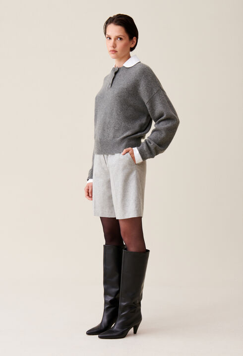 Cashmere jumper detachable collar