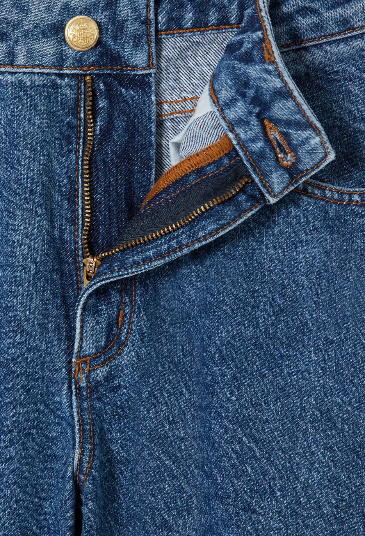 Wide-Leg Straight Denim Jeans