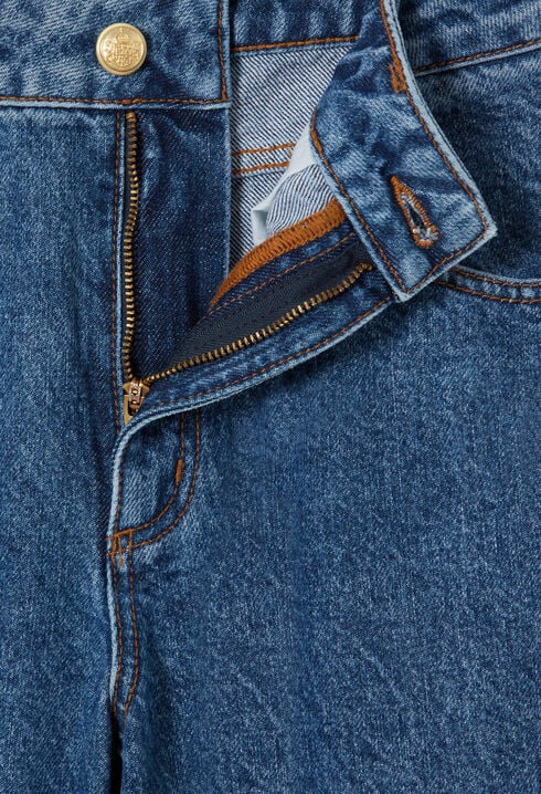 Wide-Leg Straight Denim Jeans