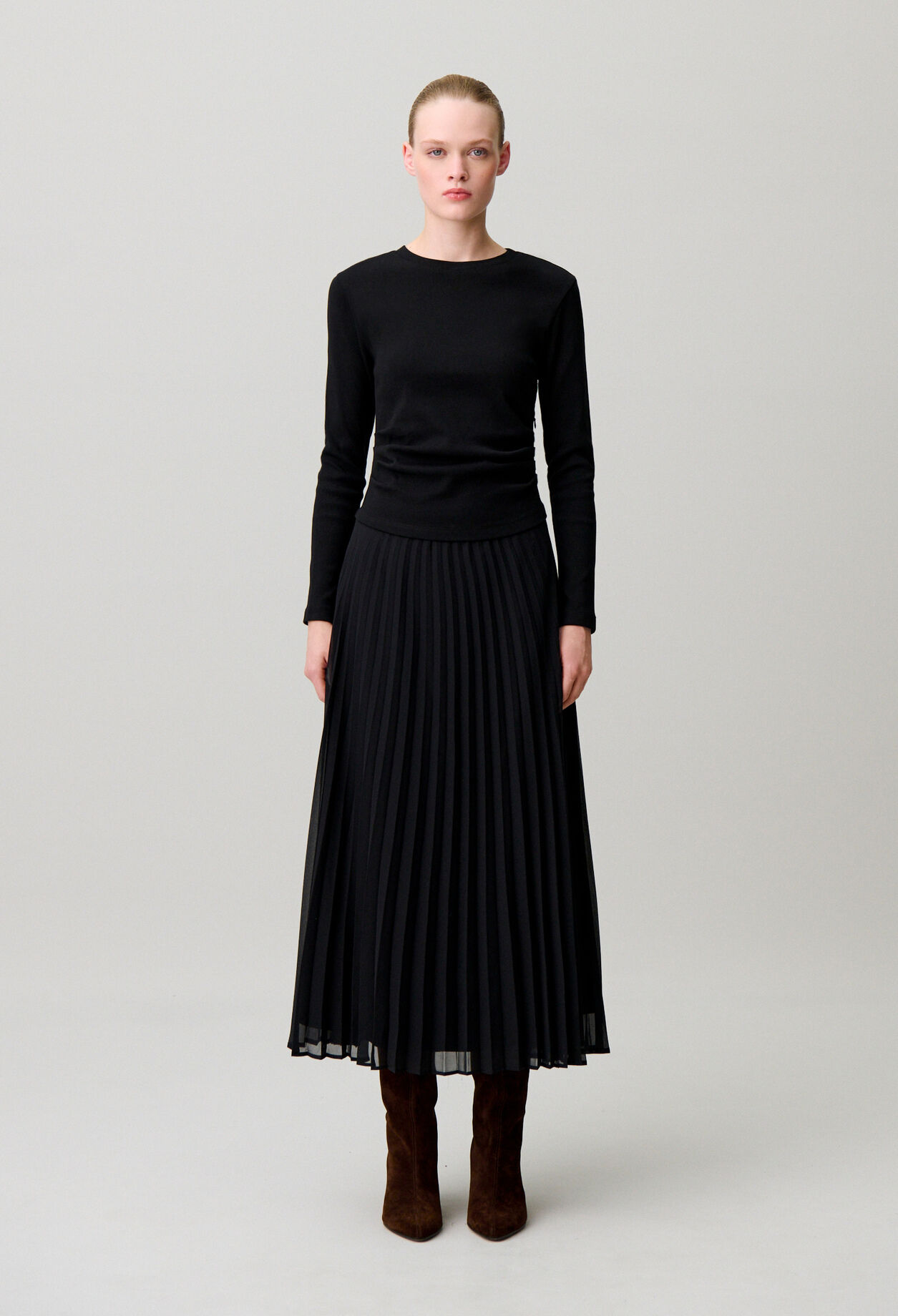 Bi-material t-shirt dress