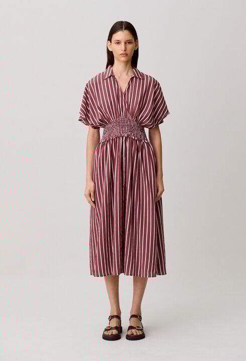 Striped wrap dress