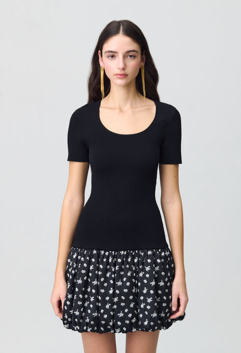 Short Bubble Dress with flowers