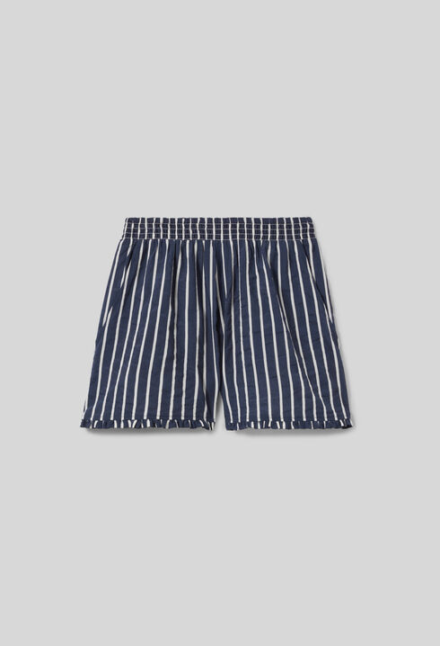 Striped ruffled shorts