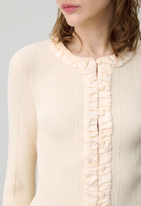Buttoned Fine-Knit Cardigan