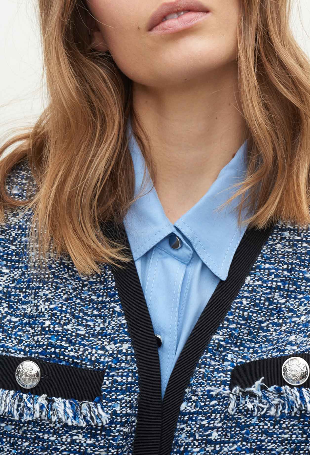 Tweed jacket with braids
