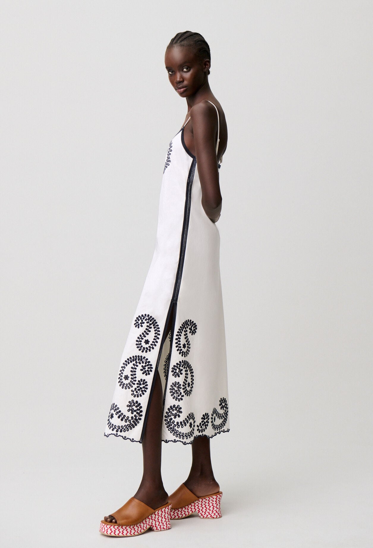 Openwork embroidery dress