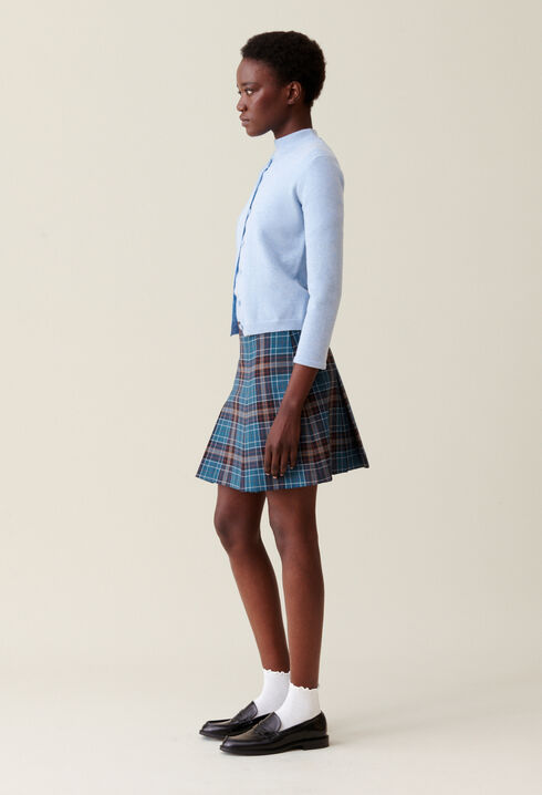 Checked wool skirt