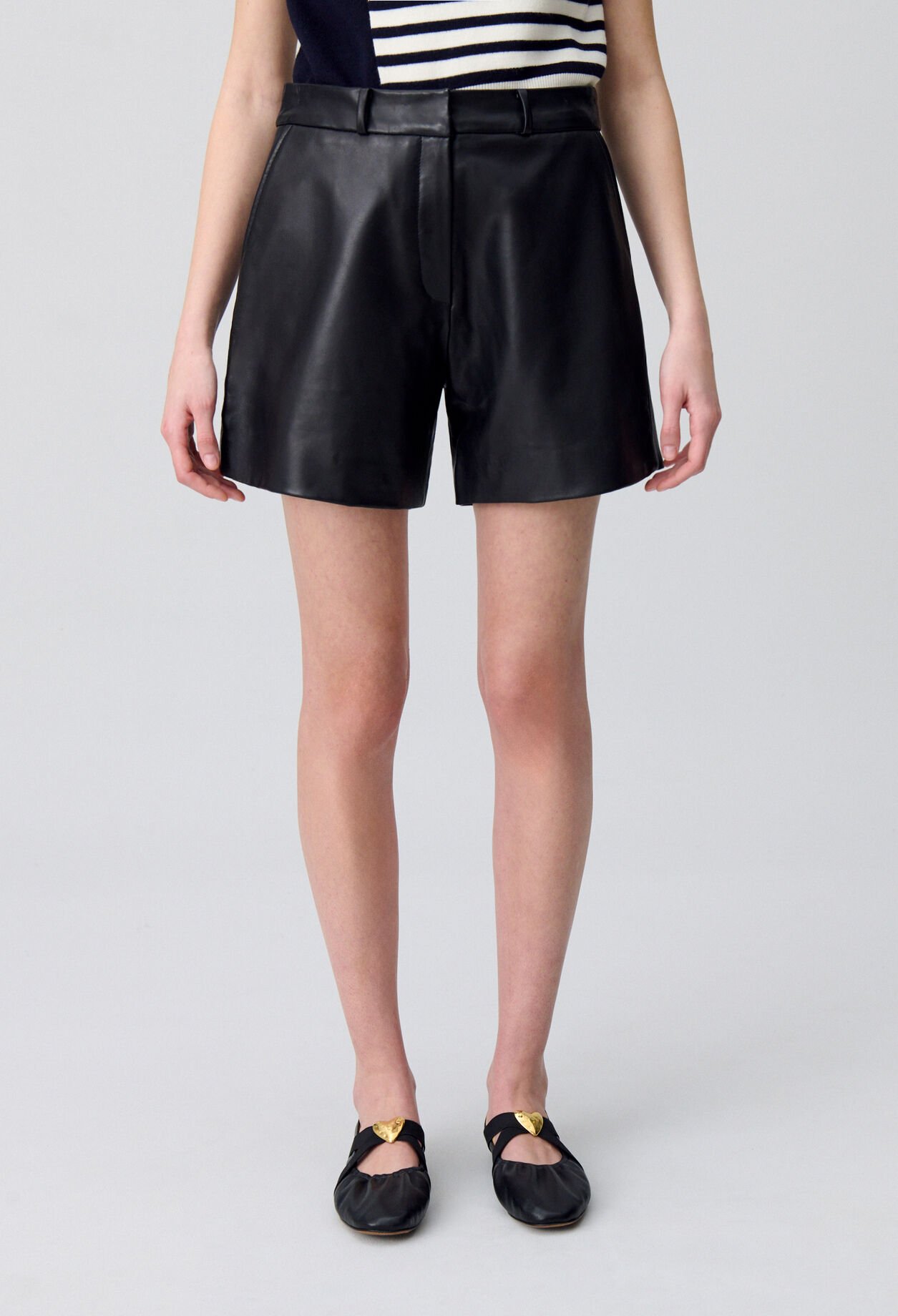 Black leather shorts 