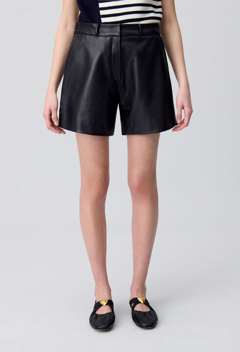 Black leather shorts 
