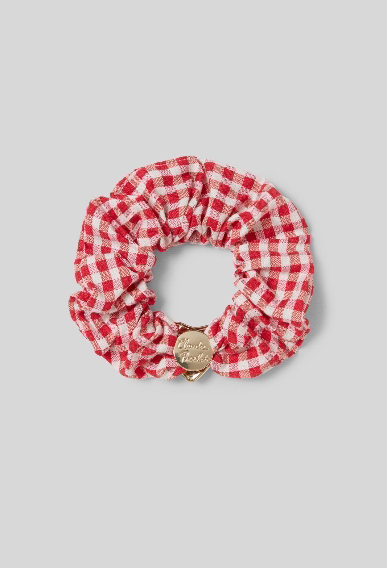 Heart Jewel Gingham Scrunchie