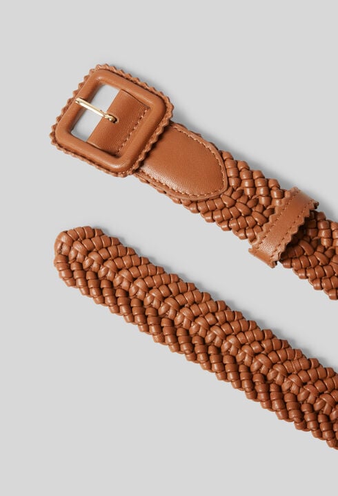 Braided leather belt