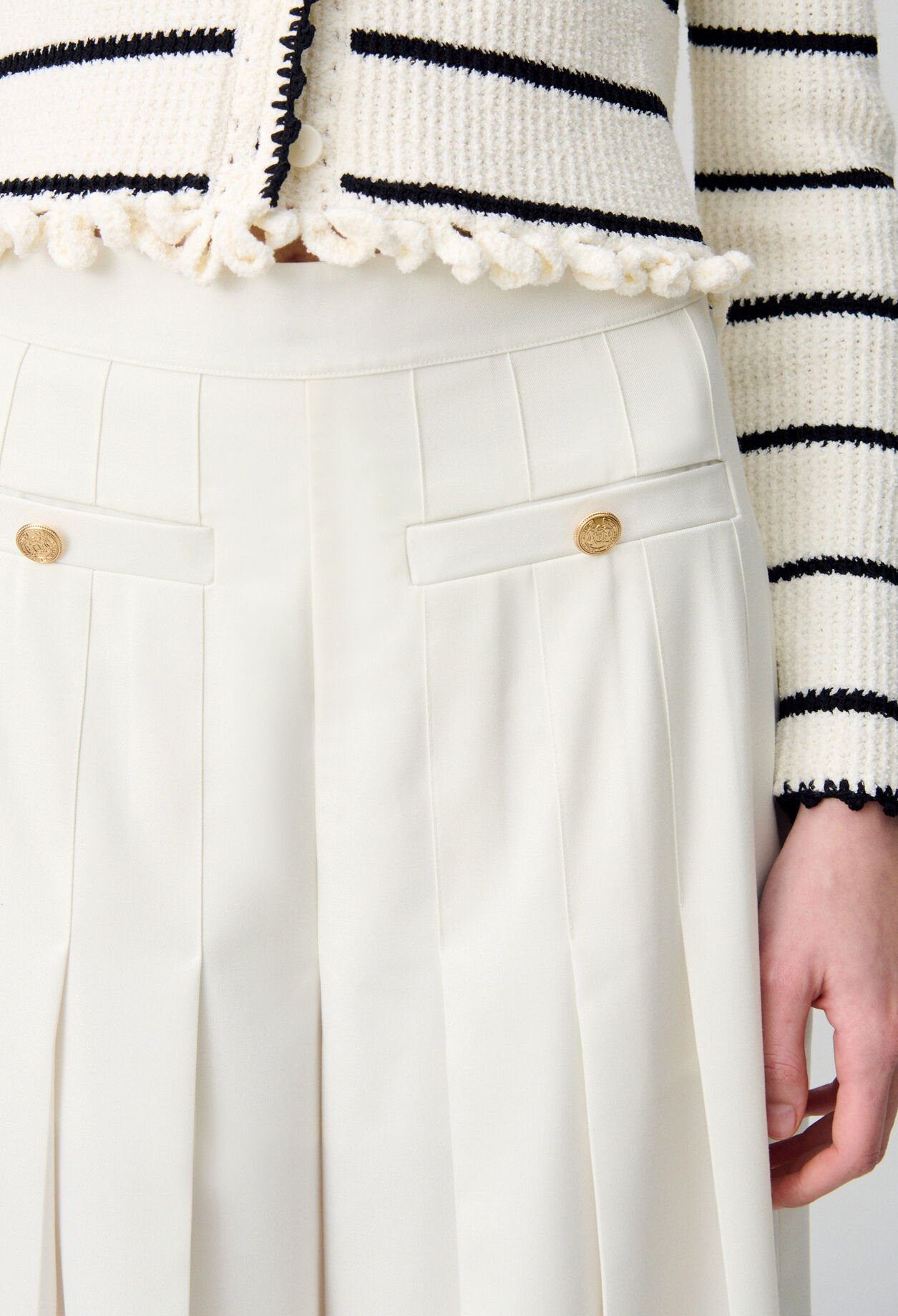 Pleated Wide-Leg Trousers