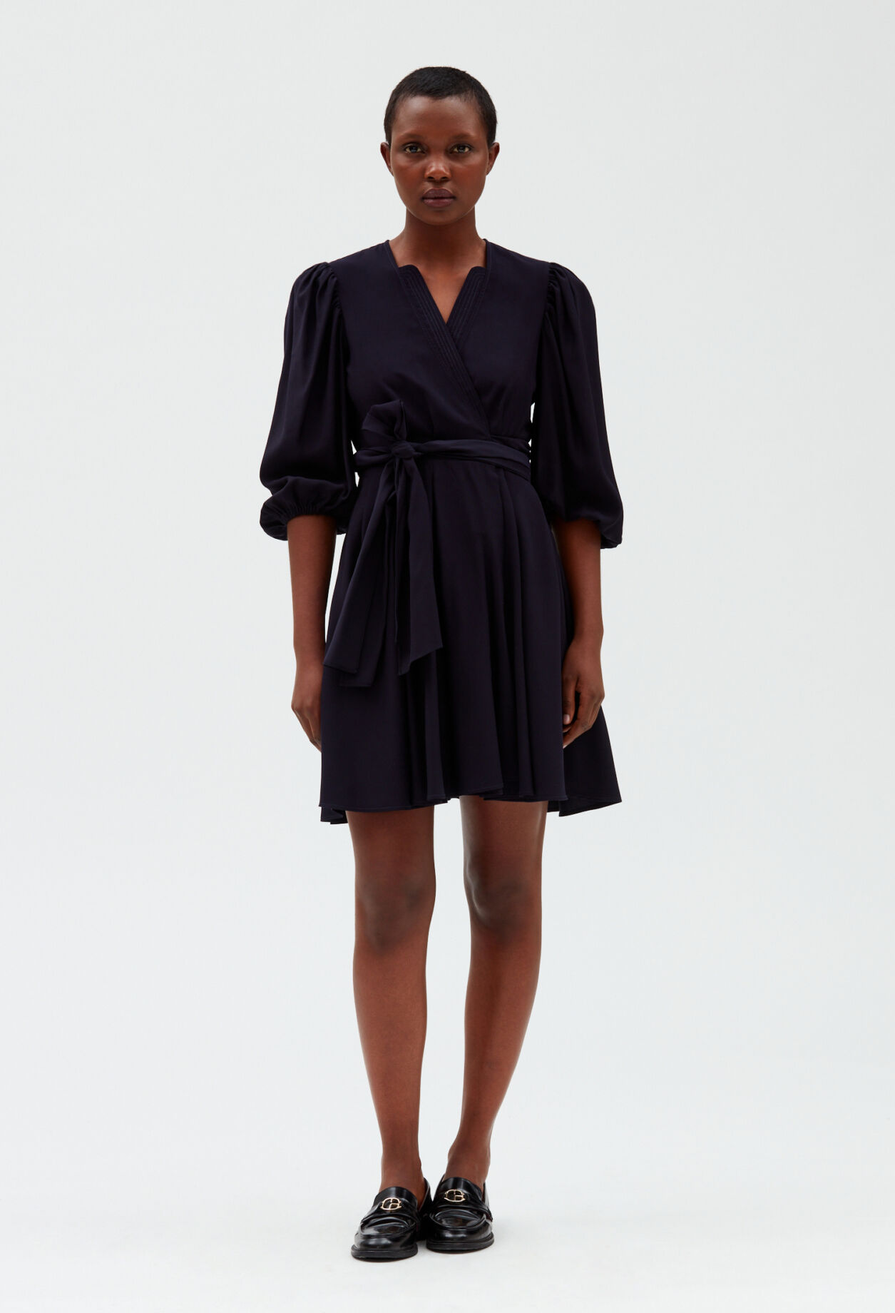 Navy wrap dress