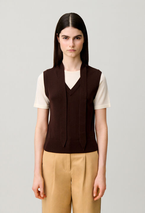 Layered wool jumper