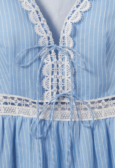 Striped Lace Maxi Dress