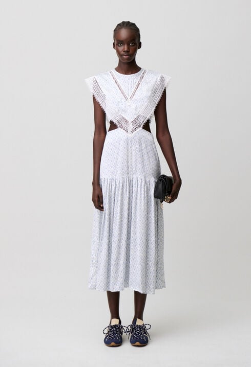 Satin and Lace Maxi Dress
