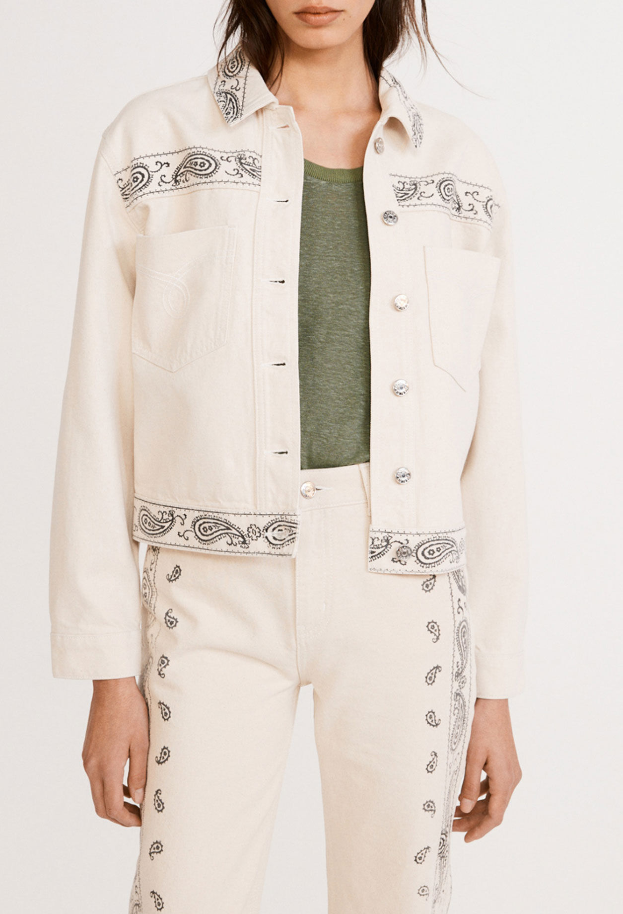 Ecowash printed denim jacket