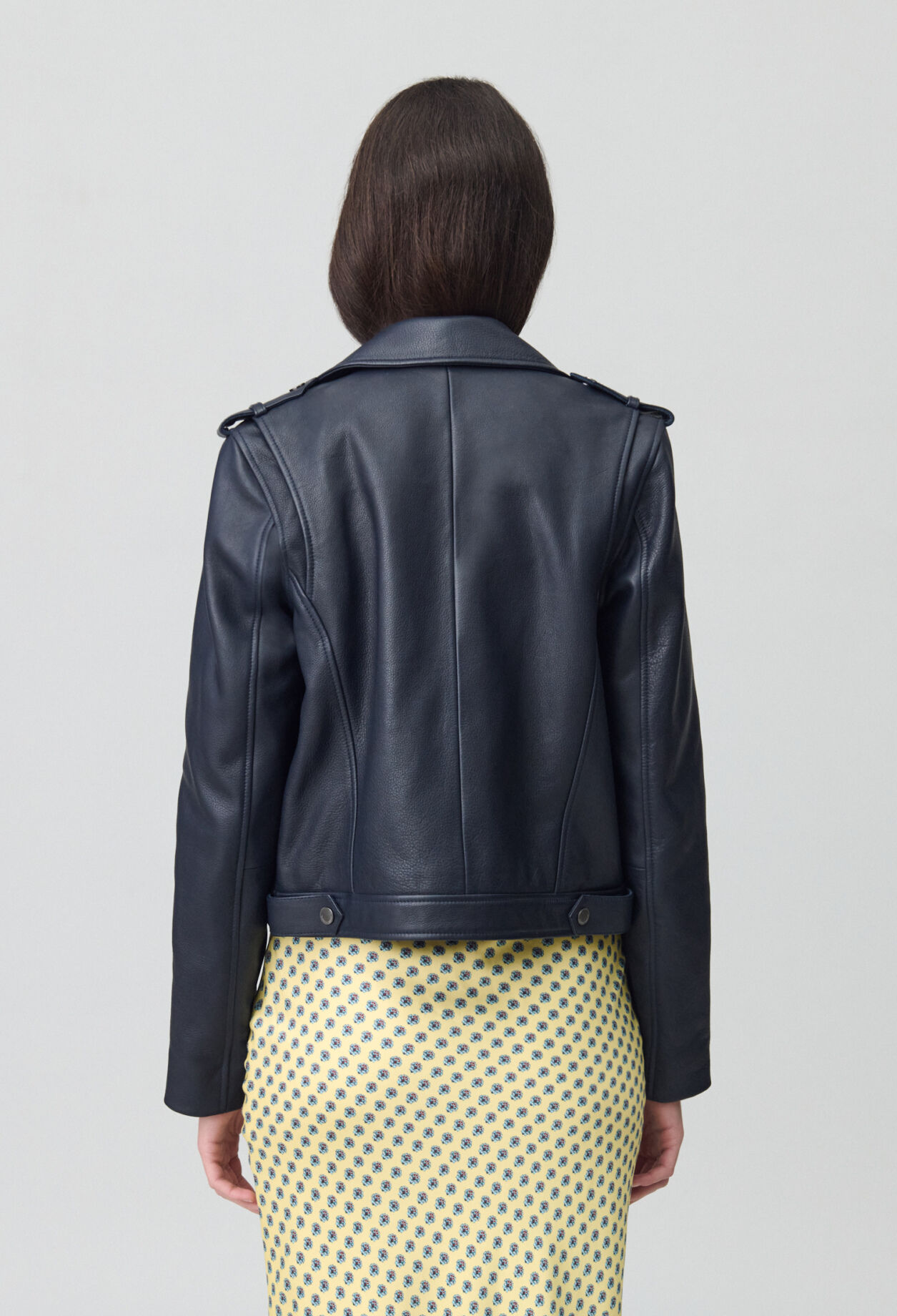 Black grained leather jacket