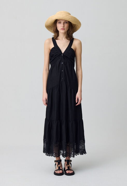 Embroidered Floral Maxi Dress