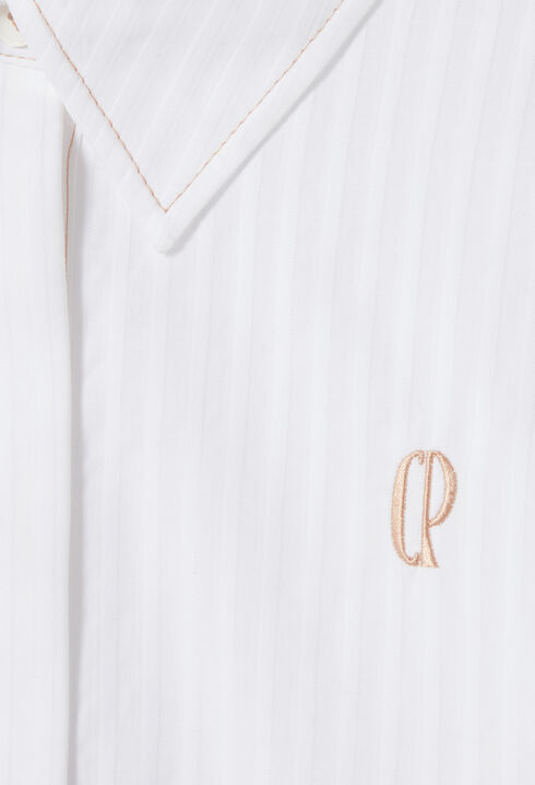 Striped poplin shirt