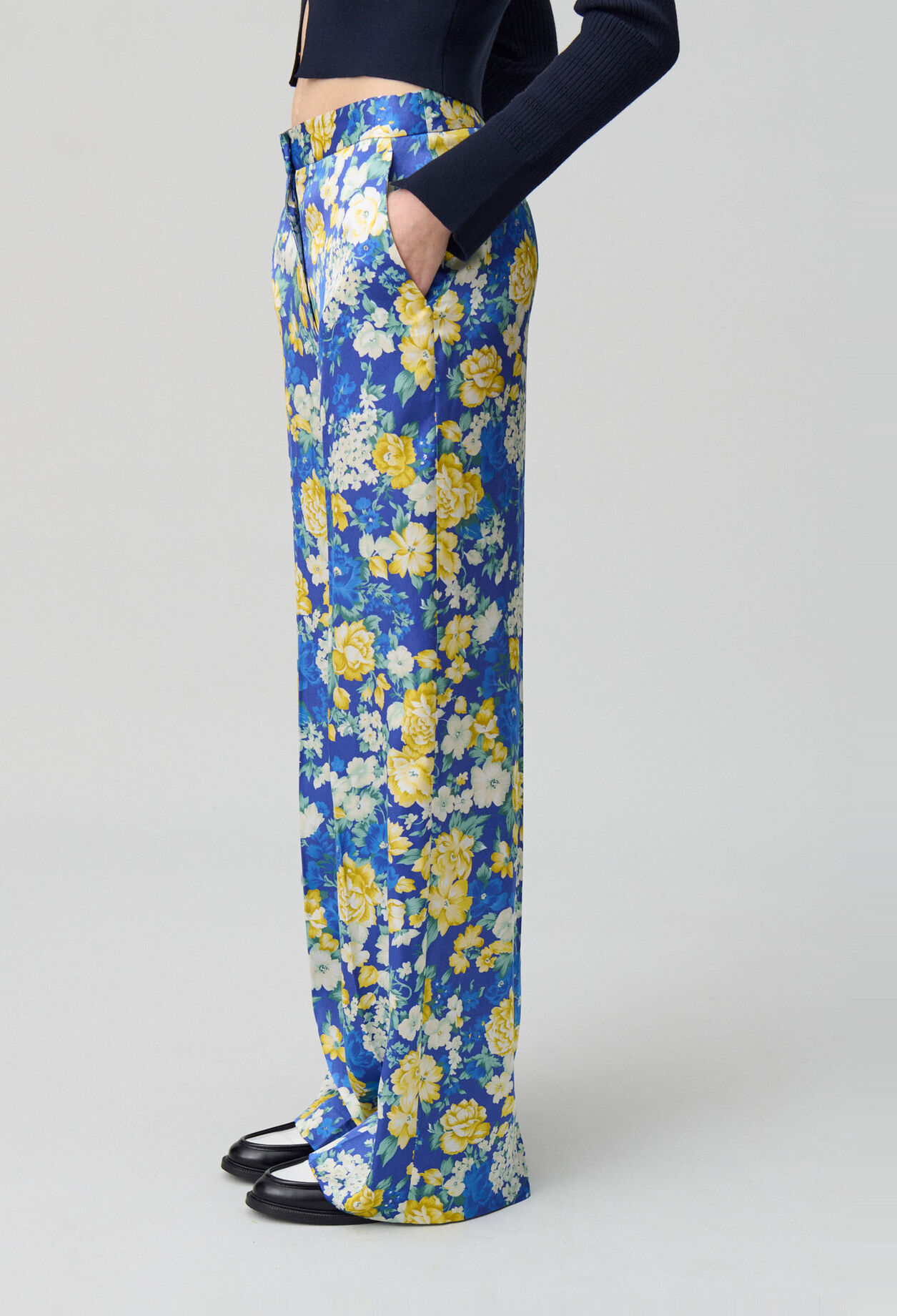 Wide Leg Floral Trousers