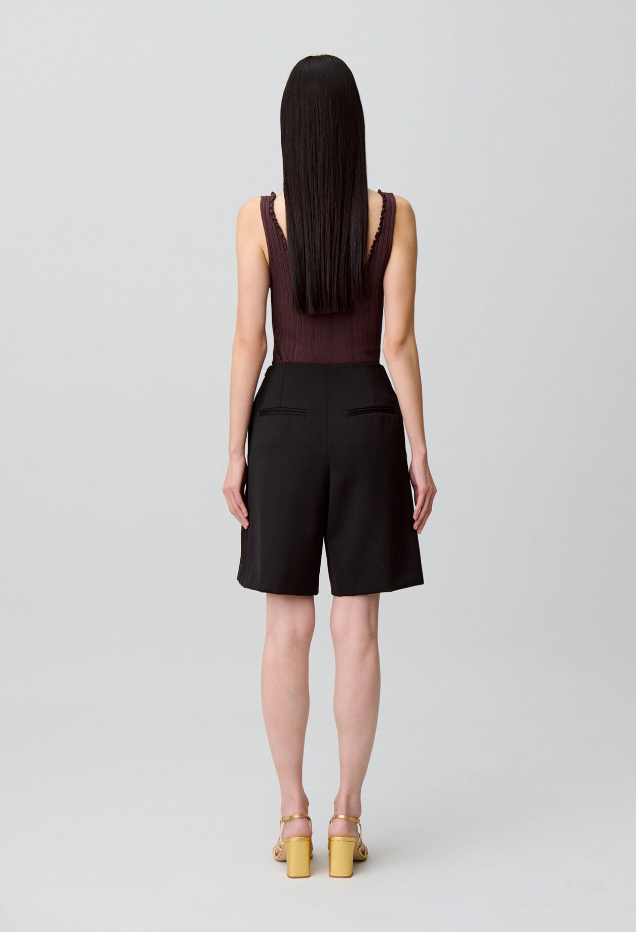 Tailored wool-blend Bermuda shorts