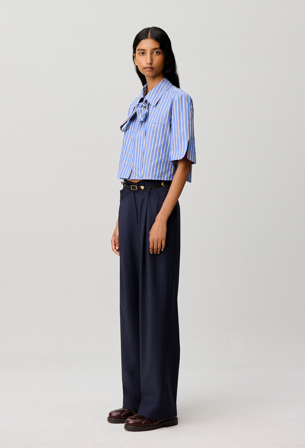 Tailored wool blend trousers