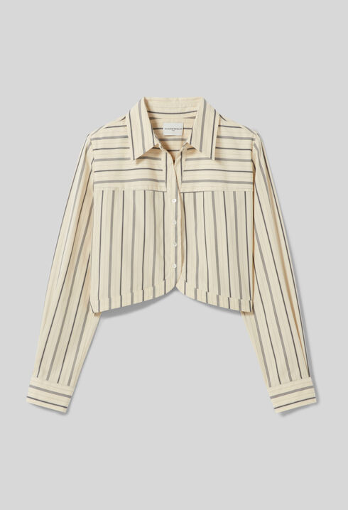 Short-cut striped shirt