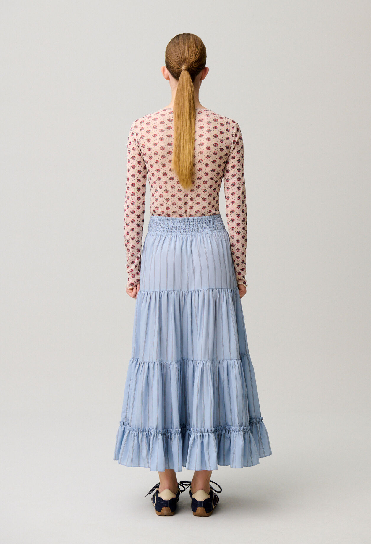 Long striped skirt
