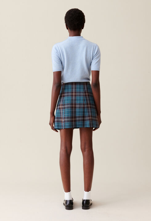 Checked wool skirt