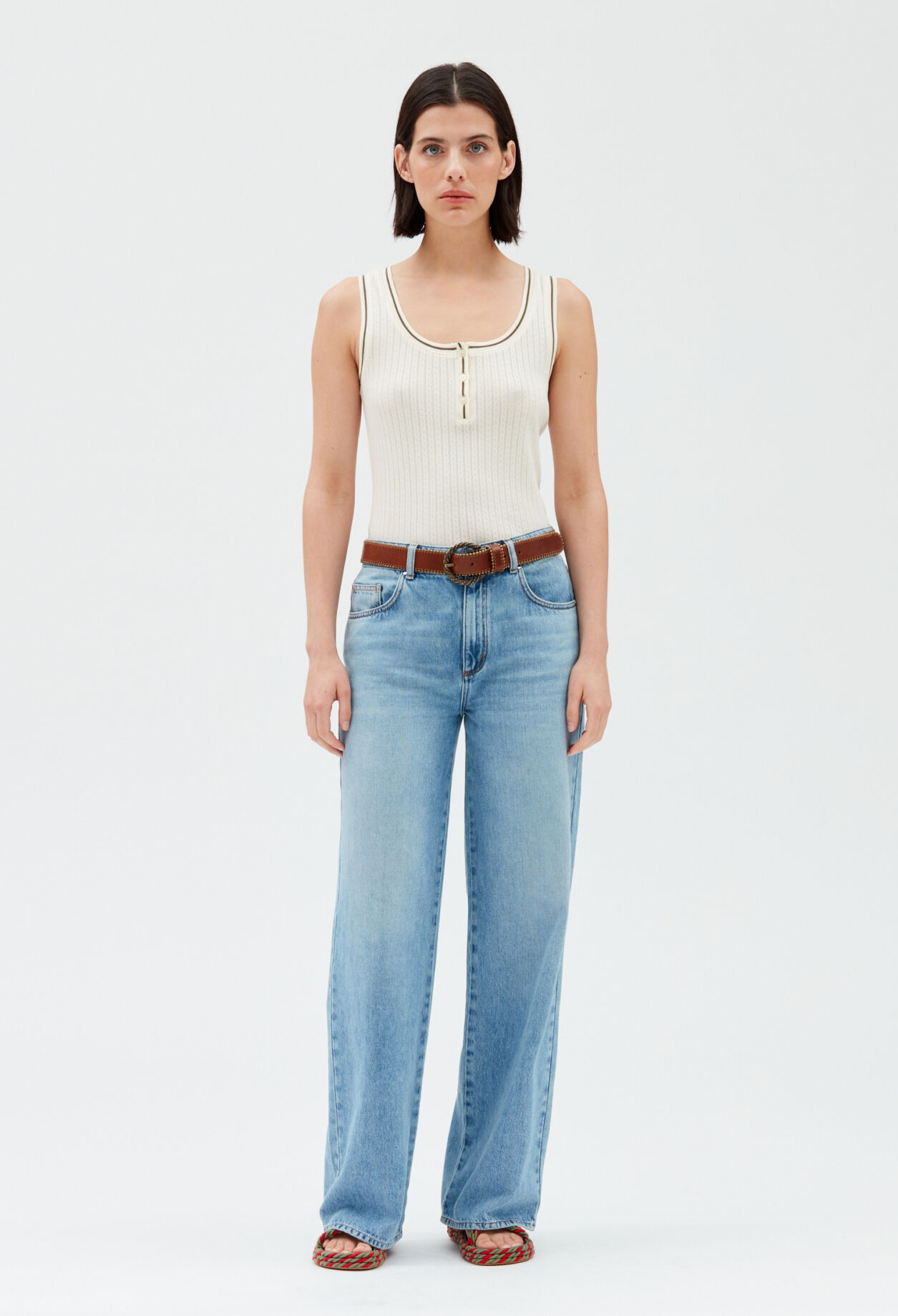 Vanilla ribbed vest